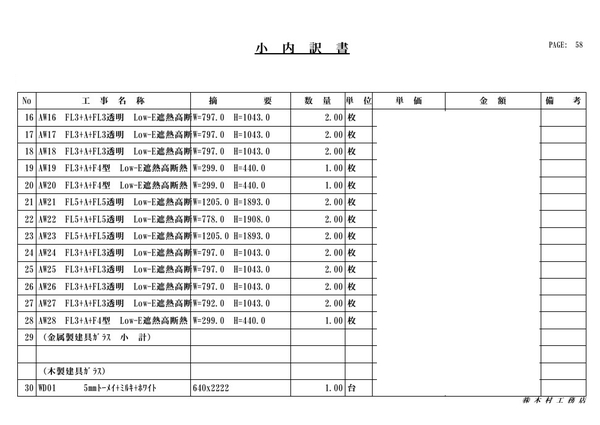 概算見積書(抜粋)