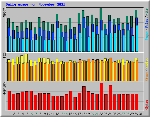 Daily usage for November 2021