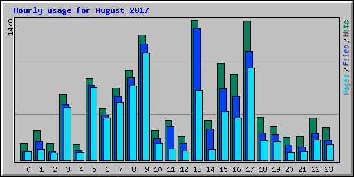 Hourly usage for August 2017