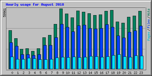 Hourly usage for August 2018