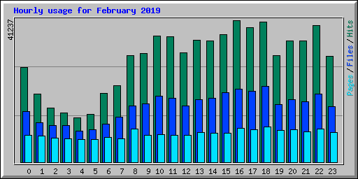 Hourly usage for February 2019