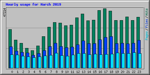 Hourly usage for March 2019