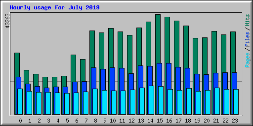 Hourly usage for July 2019