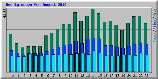 Hourly usage for August 2019