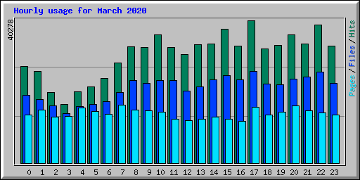Hourly usage for March 2020