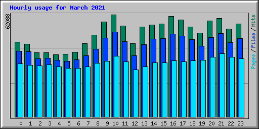 Hourly usage for March 2021