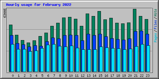Hourly usage for February 2022