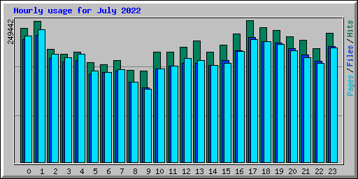 Hourly usage for July 2022
