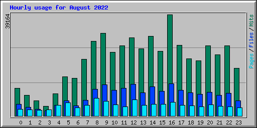 Hourly usage for August 2022