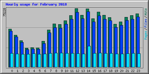 Hourly usage for February 2018