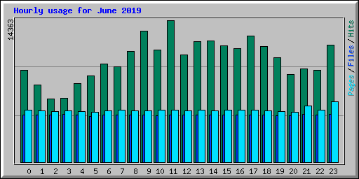 Hourly usage for June 2019