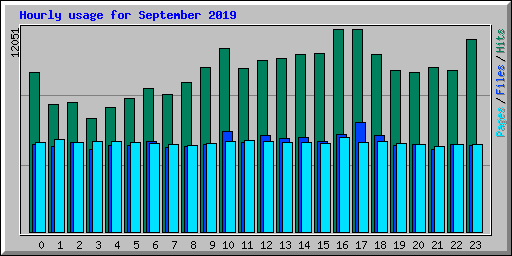 Hourly usage for September 2019
