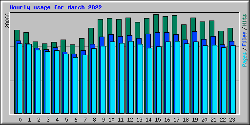 Hourly usage for March 2022